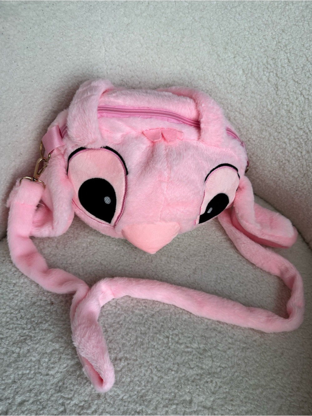 Stitch Plush Pink Crossbody Bag